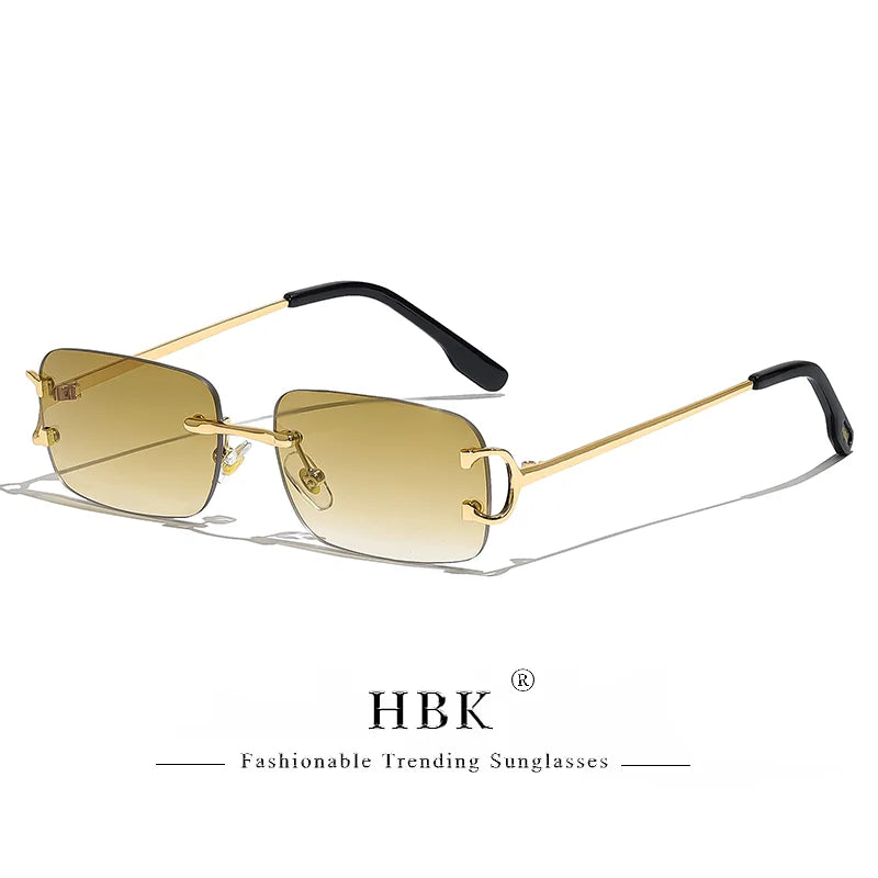 HBK Retro Rimless Square Sunglasses