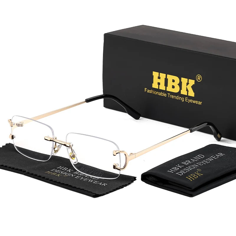 HBK Retro Rimless Square Sunglasses