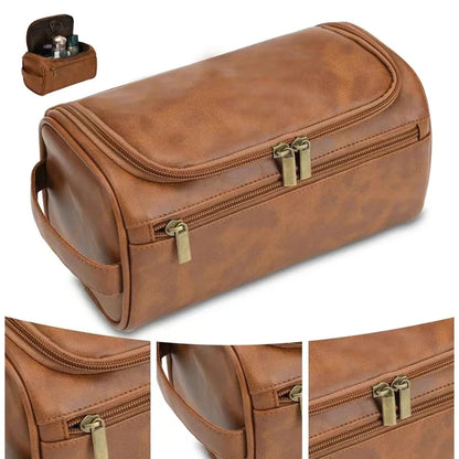 Leather Travel Toiletry Bag for Men