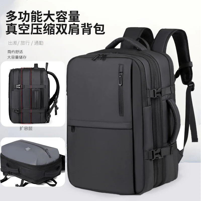 Men’s Vacuum Compression Expandable Travel & Laptop Backpack