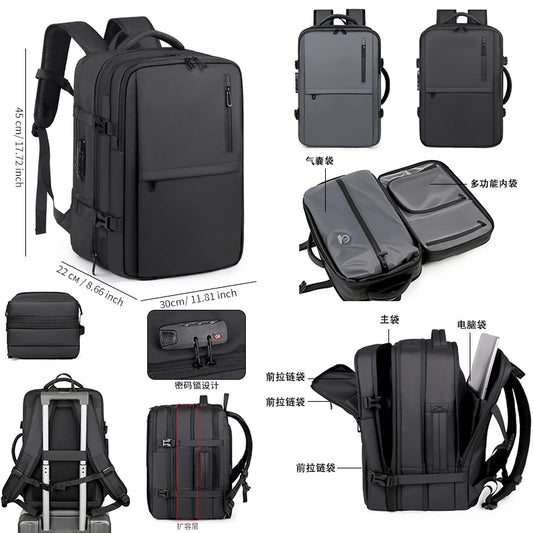 Men’s Vacuum Compression Expandable Travel & Laptop Backpack