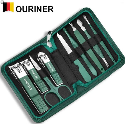 7–18 Piece Stainless Steel Nail Care Kit with Travel Case