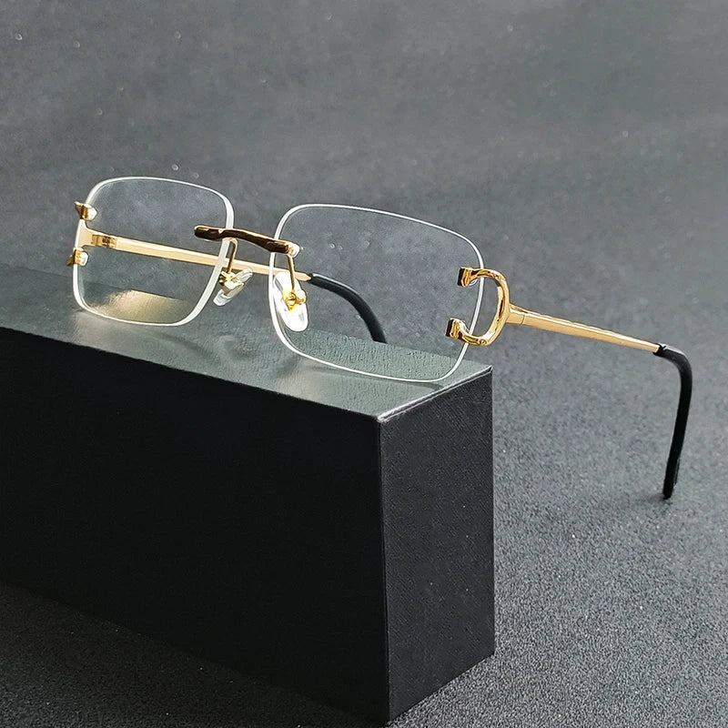 HBK Retro Rimless Square Sunglasses