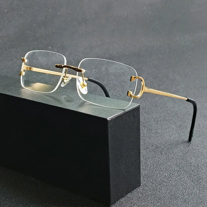 HBK Retro Rimless Square Sunglasses