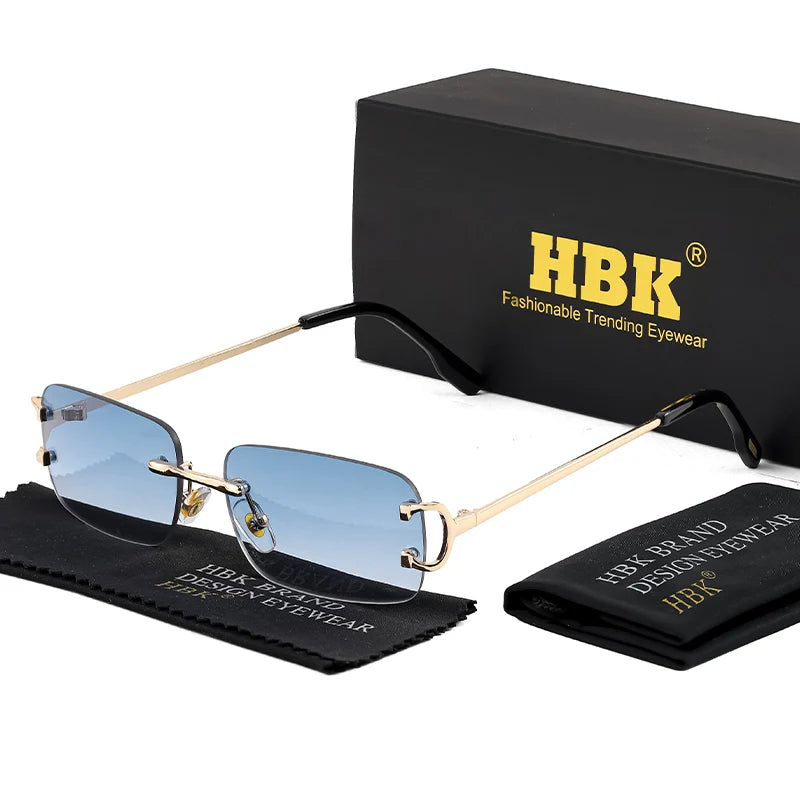 HBK Retro Rimless Square Sunglasses
