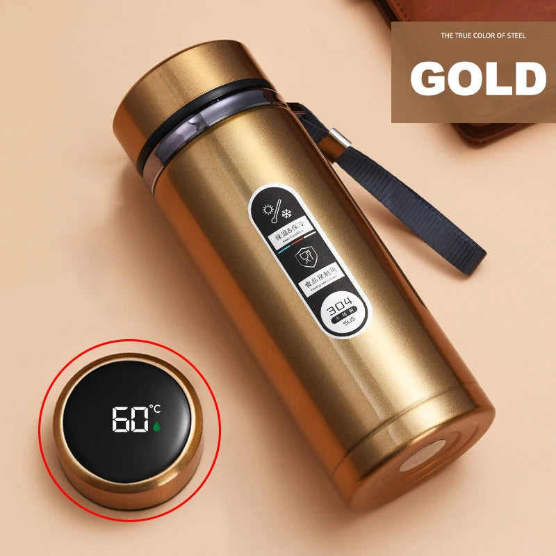 LED Display Stainless Steel Thermos Bottle