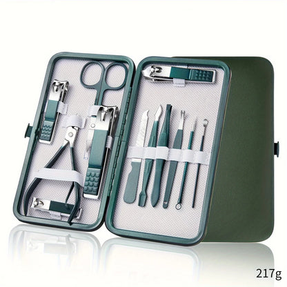 7–18 Piece Stainless Steel Nail Care Kit with Travel Case
