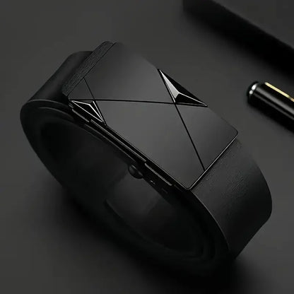Stylish PU Leather Men’s Belt with Automatic Buckle
