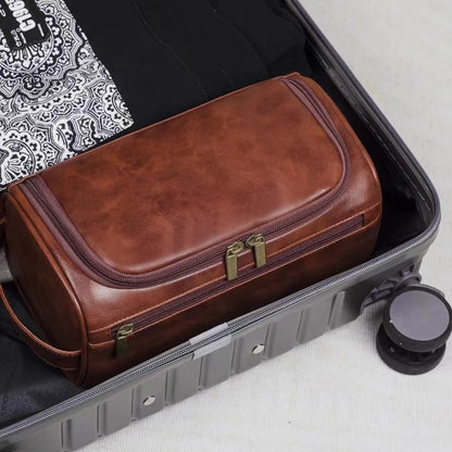 Leather Travel Toiletry Bag for Men