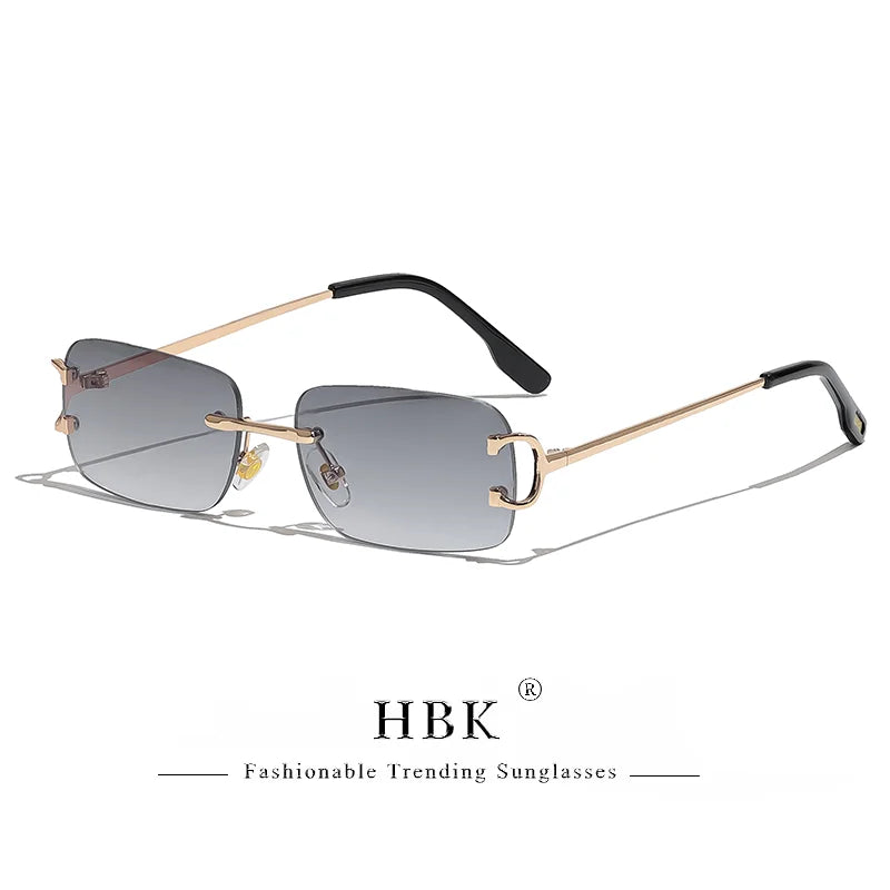 HBK Retro Rimless Square Sunglasses