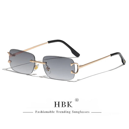 HBK Retro Rimless Square Sunglasses