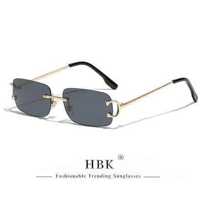 HBK Retro Rimless Square Sunglasses