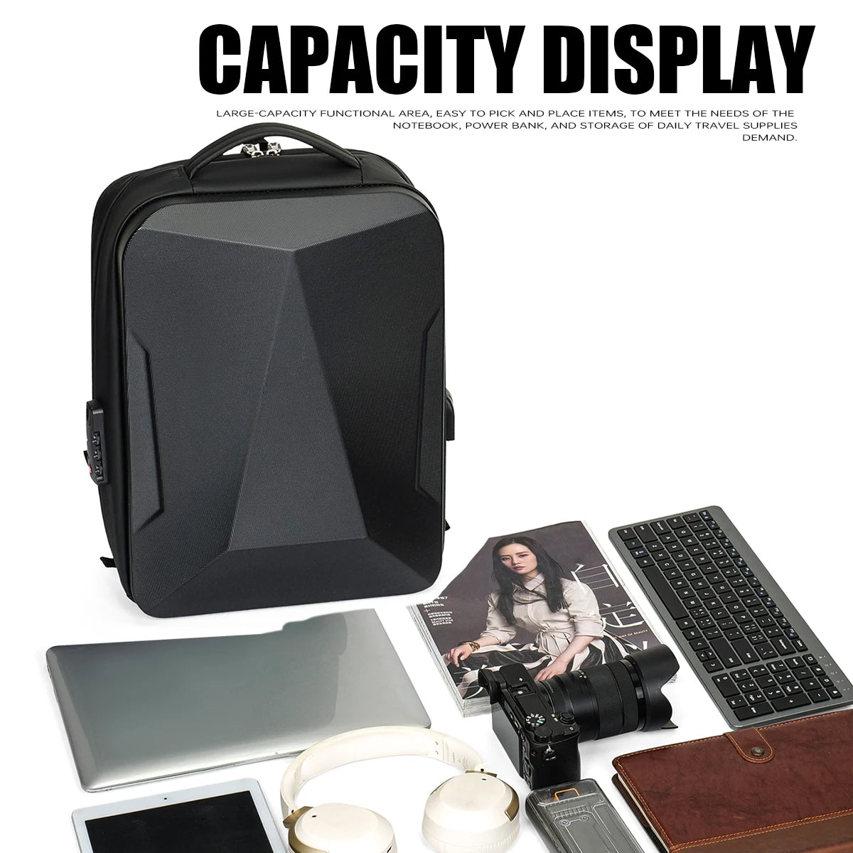Men’s Expandable Hard-Shell Laptop & Travel Backpack
