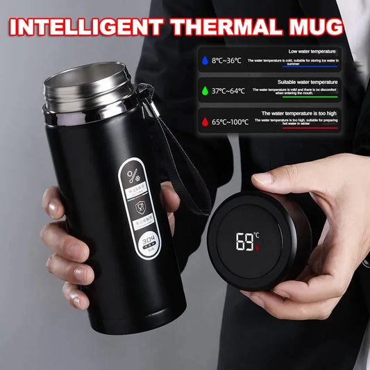 LED Display Stainless Steel Thermos Bottle