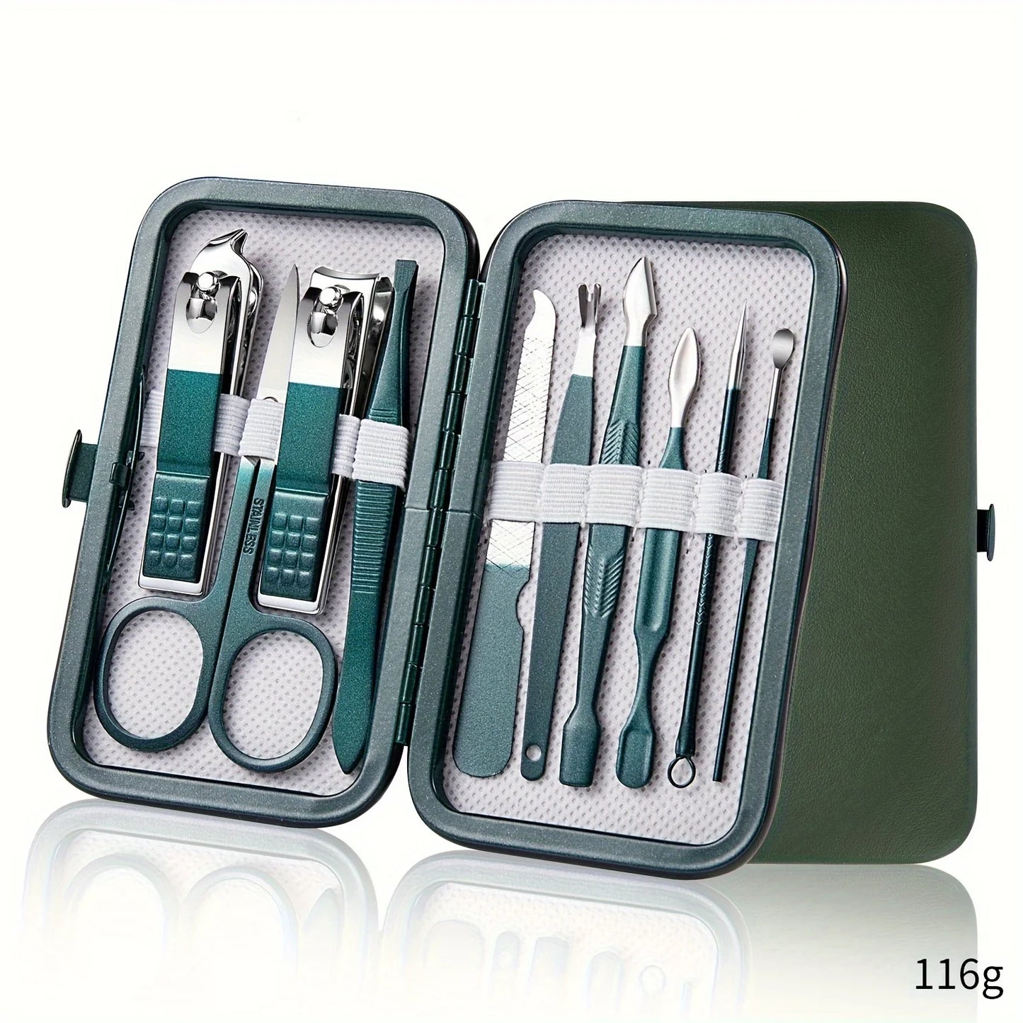 7–18 Piece Stainless Steel Nail Care Kit with Travel Case