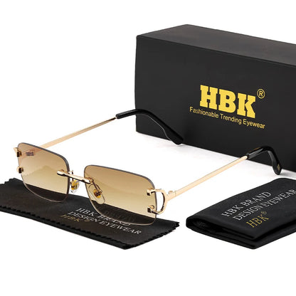 HBK Retro Rimless Square Sunglasses
