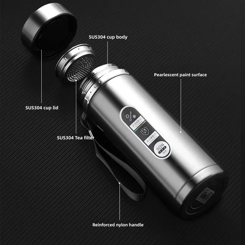 LED Display Stainless Steel Thermos Bottle