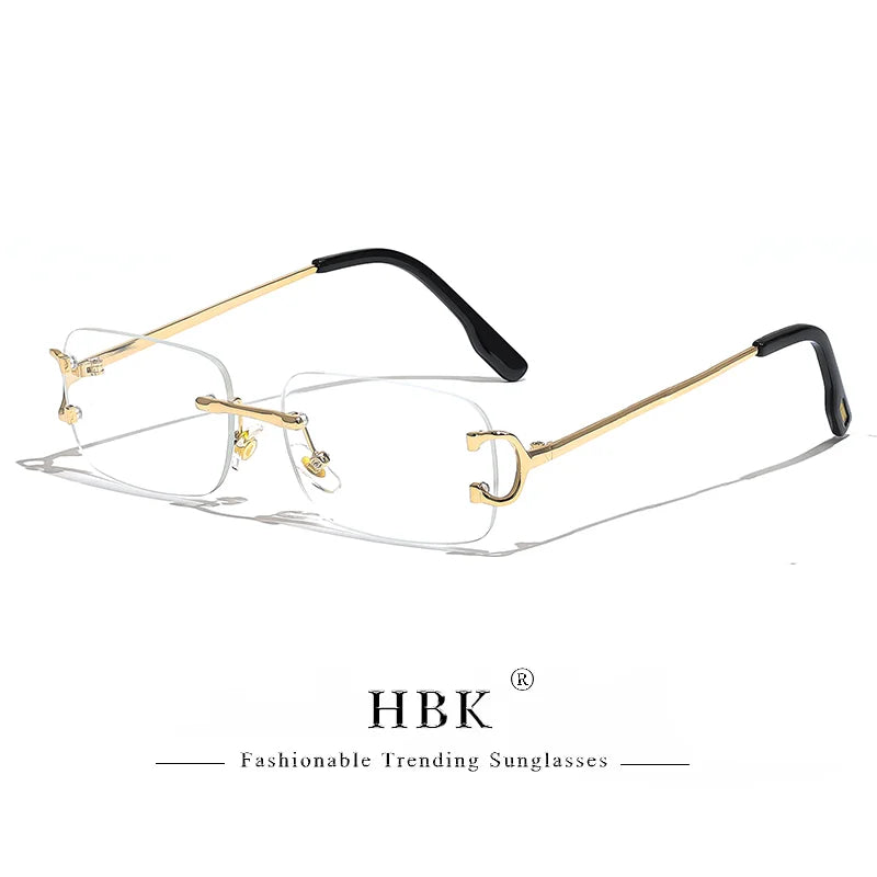 HBK Retro Rimless Square Sunglasses