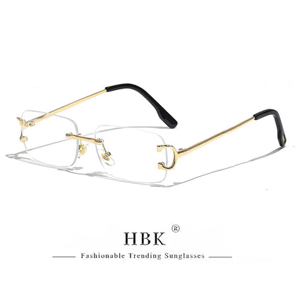 HBK Retro Rimless Square Sunglasses
