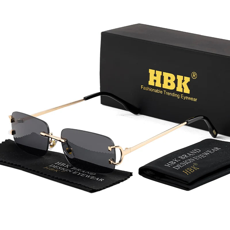 HBK Retro Rimless Square Sunglasses