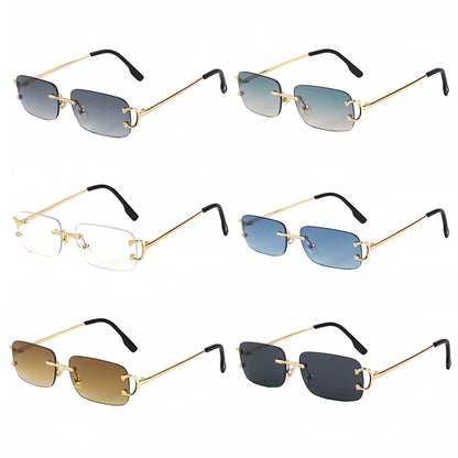 HBK Retro Rimless Square Sunglasses