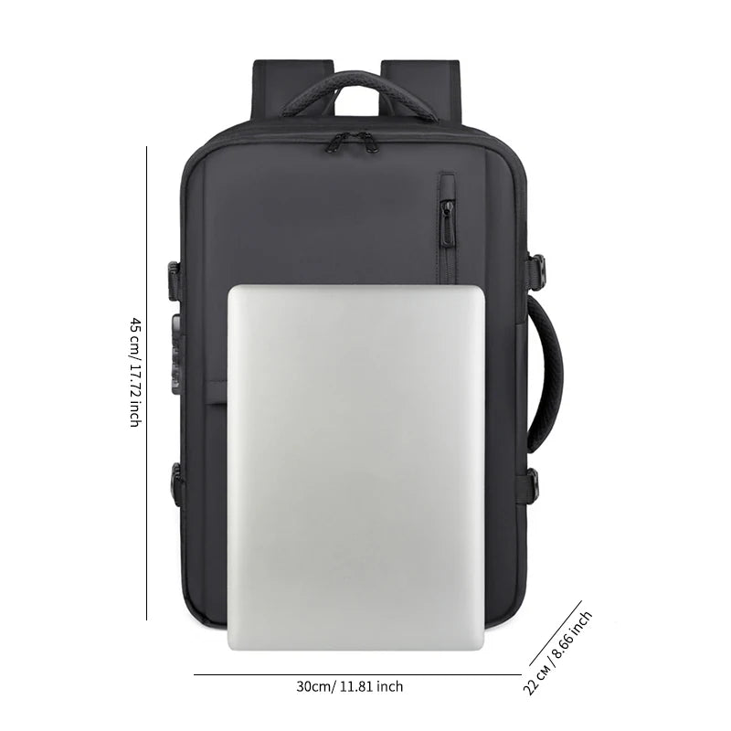 Men’s Vacuum Compression Expandable Travel & Laptop Backpack