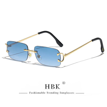 HBK Retro Rimless Square Sunglasses