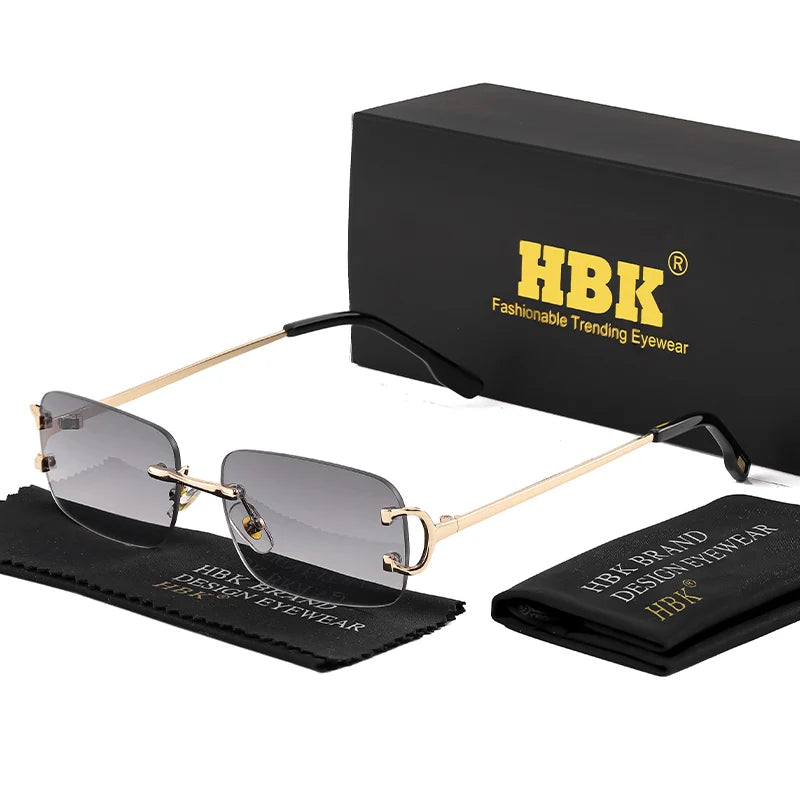 HBK Retro Rimless Square Sunglasses