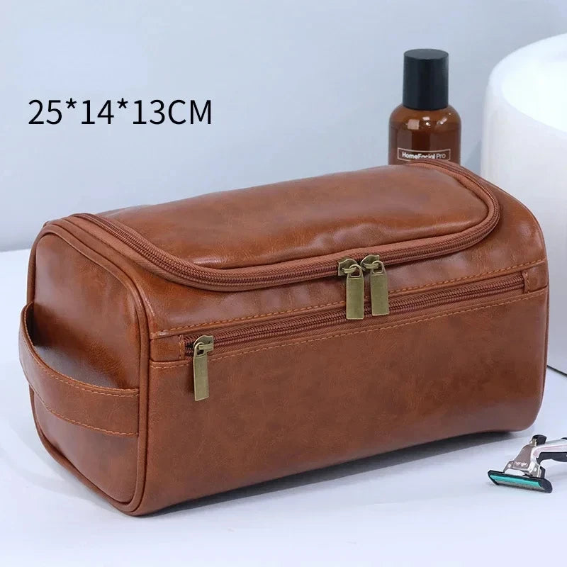 Leather Travel Toiletry Bag for Men