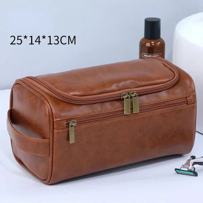 Leather Travel Toiletry Bag for Men