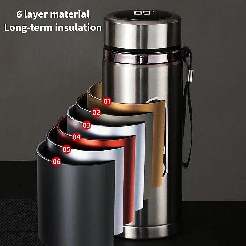 LED Display Stainless Steel Thermos Bottle
