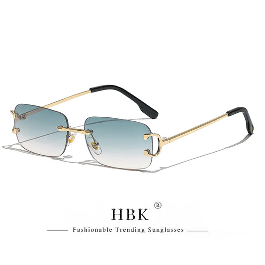 HBK Retro Rimless Square Sunglasses
