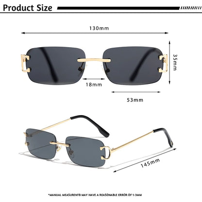 HBK Retro Rimless Square Sunglasses